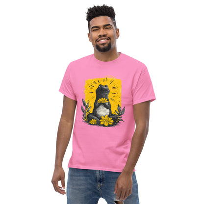 "YELLOW!" - Meditating Dino - Klassisches Unisex T-Shirt - in 4 Farben