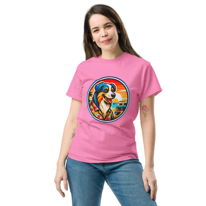 "Dogs On Vacation"-Kollektion - Australian Shepherd #5 (Tricolor) - Klassisches Unisex-T-Shirt - 13 verschiedene Farben