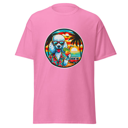"Dogs On Vacation"-Kollektion - Weißer Großpudel - Klassisches Unisex-T-Shirt - 13 verschiedene Farben