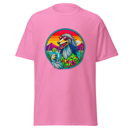 "Dogs On Vacation"-Kollektion - Afghane - Klassisches Unisex-T-Shirt - 13 verschiedene Farben