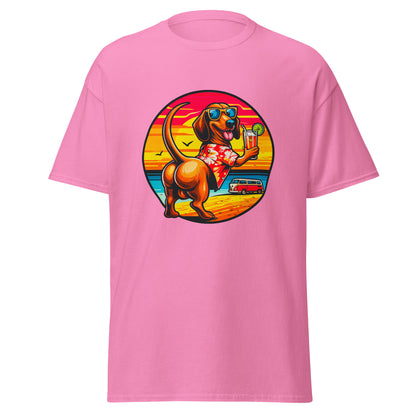 "Dogs On Vacation"-Kollektion - Muscle-Dachshund #2  - Klassisches Unisex-T-Shirt - 13 verschiedene Farben