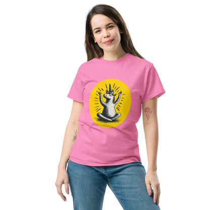 "YELLOW!" - Yoga-Unicorn - Klassisches Unisex T-Shirt - in 4 Farben