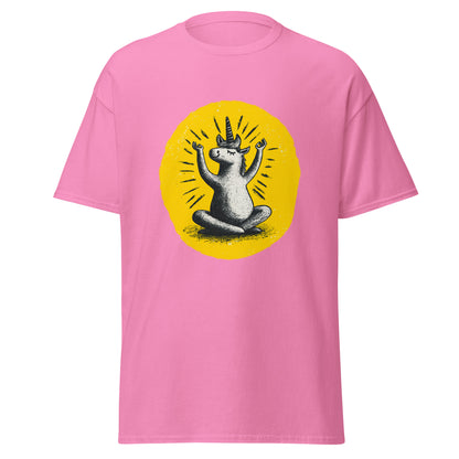 "YELLOW!" - Yoga-Unicorn - Klassisches Unisex T-Shirt - in 4 Farben