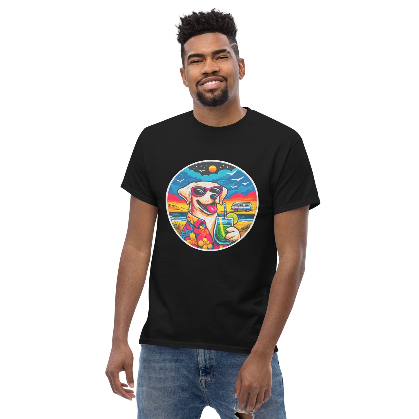"Dogs On Vacation"-Kollektion - White Labbi - Klassisches Unisex-T-Shirt - 13 verschiedene Farben