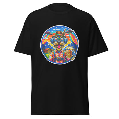 "Dogs On Vacation"-Kollektion - Riesenschnauzer in Bavaria (mit UFOs! =)) - Klassisches Unisex-T-Shirt - 13 verschiedene Farben