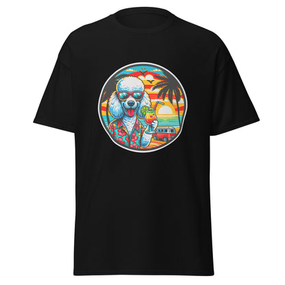 "Dogs On Vacation"-Kollektion - Weißer Großpudel - Klassisches Unisex-T-Shirt - 13 verschiedene Farben