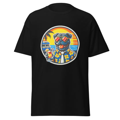 "Dogs On Vacation"-Kollektion - Black Bulldog - Klassisches Unisex-T-Shirt - 13 verschiedene Farben