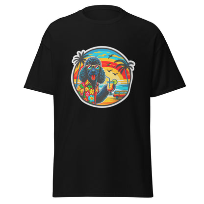 "Dogs On Vacation"-Kollektion - Black Royal Poodle #2 - Klassisches Unisex-T-Shirt - 13 verschiedene Farben