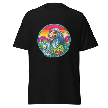 "Dogs On Vacation"-Kollektion - Afghane - Klassisches Unisex-T-Shirt - 13 verschiedene Farben