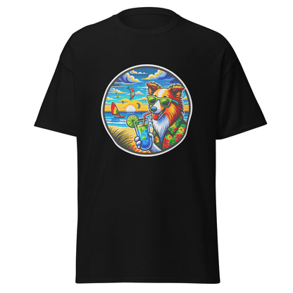 "Dogs On Vacation"-Kollektion - Australian Shepherd #4 (at Baltic Sea) - Klassisches Unisex-T-Shirt - 13 verschiedene Farben