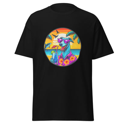 "Dogs On Vacation"-Kollektion - Greyhound - Klassisches Unisex-T-Shirt - 13 verschiedene Farben