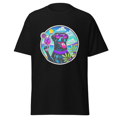 "Dogs On Vacation"-Kollektion - Black Labbi #3 - Klassisches Unisex-T-Shirt - 13 verschiedene Farben