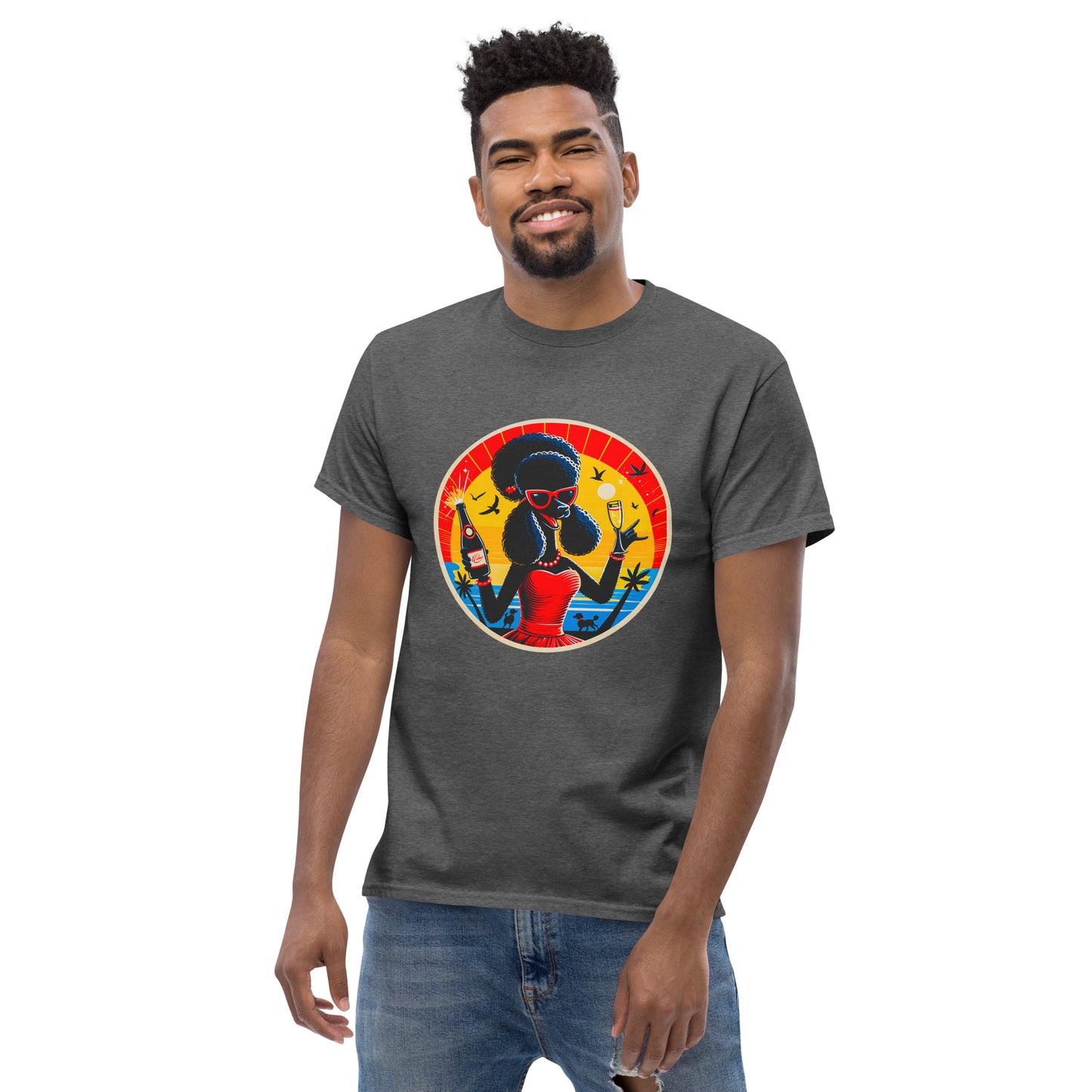 Klassisches Unisex T-"Dogs On Vacation"-Kollektion - Black Royal Poodle (female) #2 - Klassisches Unisex-T-Shirt - 13 verschiedene Farben