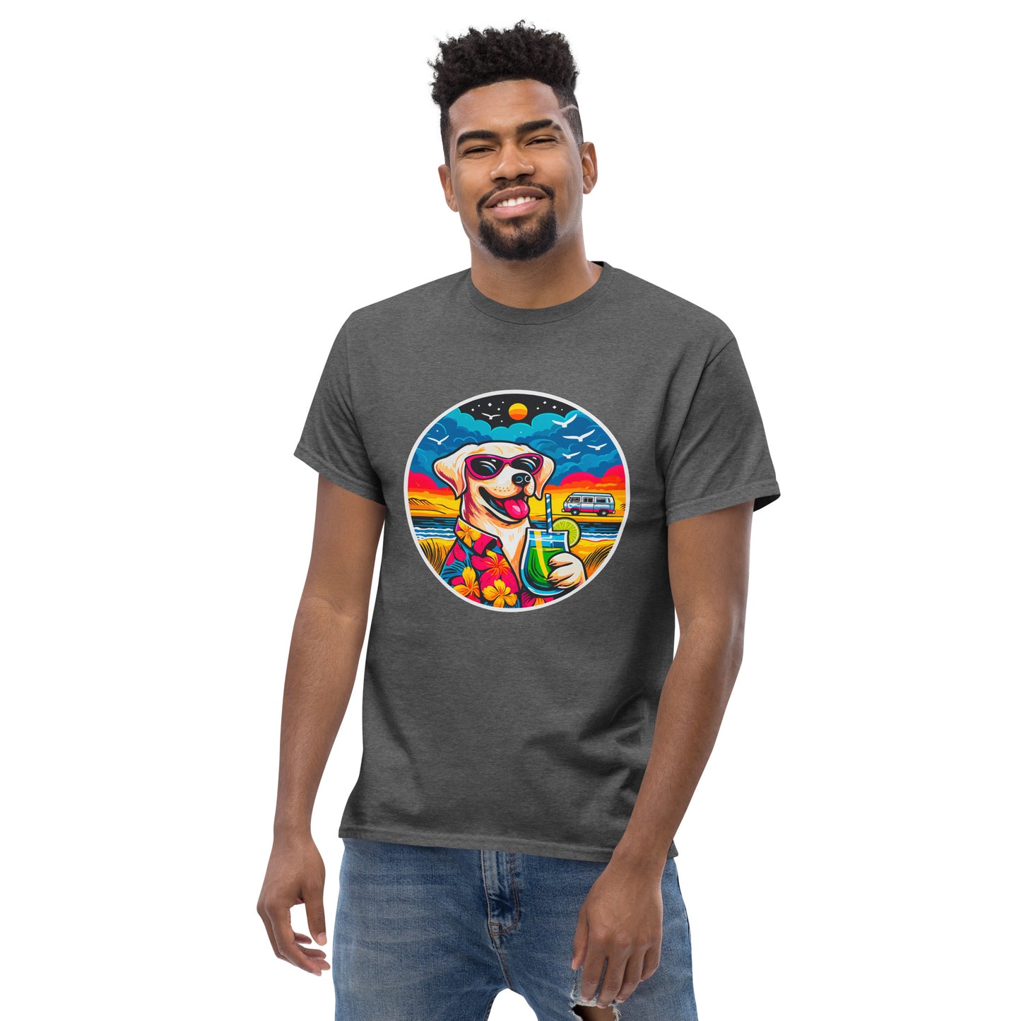 "Dogs On Vacation"-Kollektion - White Labbi - Klassisches Unisex-T-Shirt - 13 verschiedene Farben