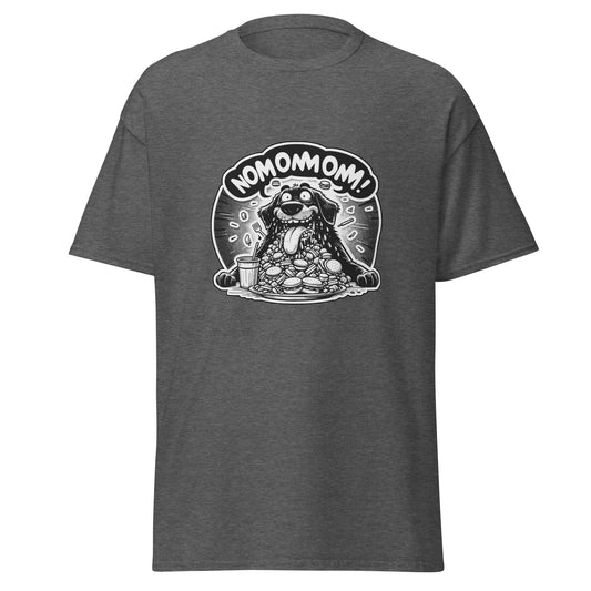 "Nom Nom Nom!!" - Klassisches Herren-T-Shirt - Dark Heather Grey (50% Polyester)