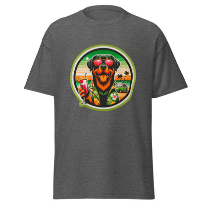 "Dogs On Vacation"-Kollektion - Rottweiler - Klassisches Unisex-T-Shirt - 13 verschiedene Farben