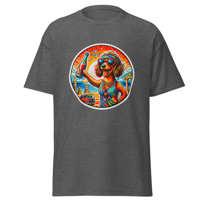 "Dogs On Vacation"-Kollektion - Dackel (female) - Klassisches Unisex-T-Shirt - 13 verschiedene Farben