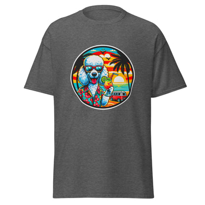 "Dogs On Vacation"-Kollektion - Weißer Großpudel - Klassisches Unisex-T-Shirt - 13 verschiedene Farben