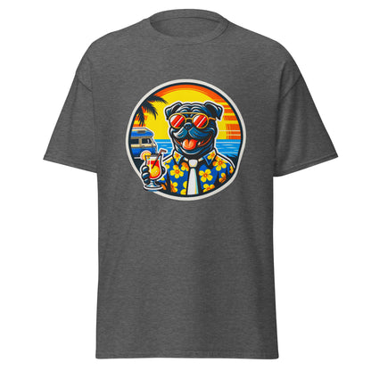 "Dogs On Vacation"-Kollektion - Black Bulldog - Klassisches Unisex-T-Shirt - 13 verschiedene Farben