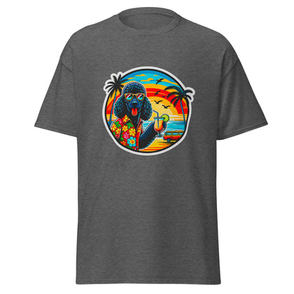 "Dogs On Vacation"-Kollektion - Black Royal Poodle #2 - Klassisches Unisex-T-Shirt - 13 verschiedene Farben