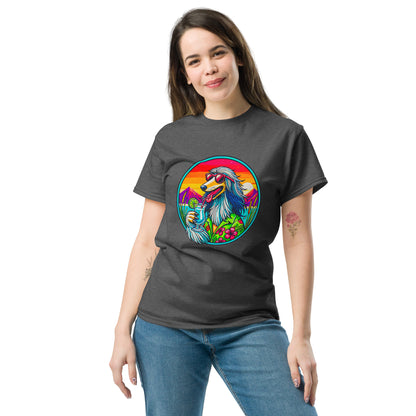 "Dogs On Vacation"-Kollektion - Afghane - Klassisches Unisex-T-Shirt - 13 verschiedene Farben