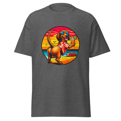 "Dogs On Vacation"-Kollektion - Muscle-Dachshund #2  - Klassisches Unisex-T-Shirt - 13 verschiedene Farben