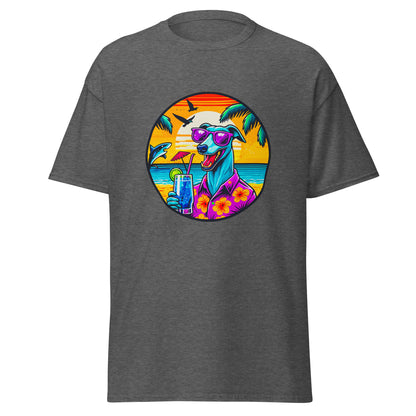 "Dogs On Vacation"-Kollektion - Greyhound - Klassisches Unisex-T-Shirt - 13 verschiedene Farben