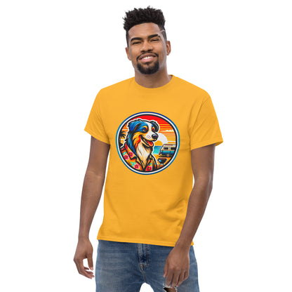 "Dogs On Vacation"-Kollektion - Australian Shepherd #5 (Tricolor) - Klassisches Unisex-T-Shirt - 13 verschiedene Farben