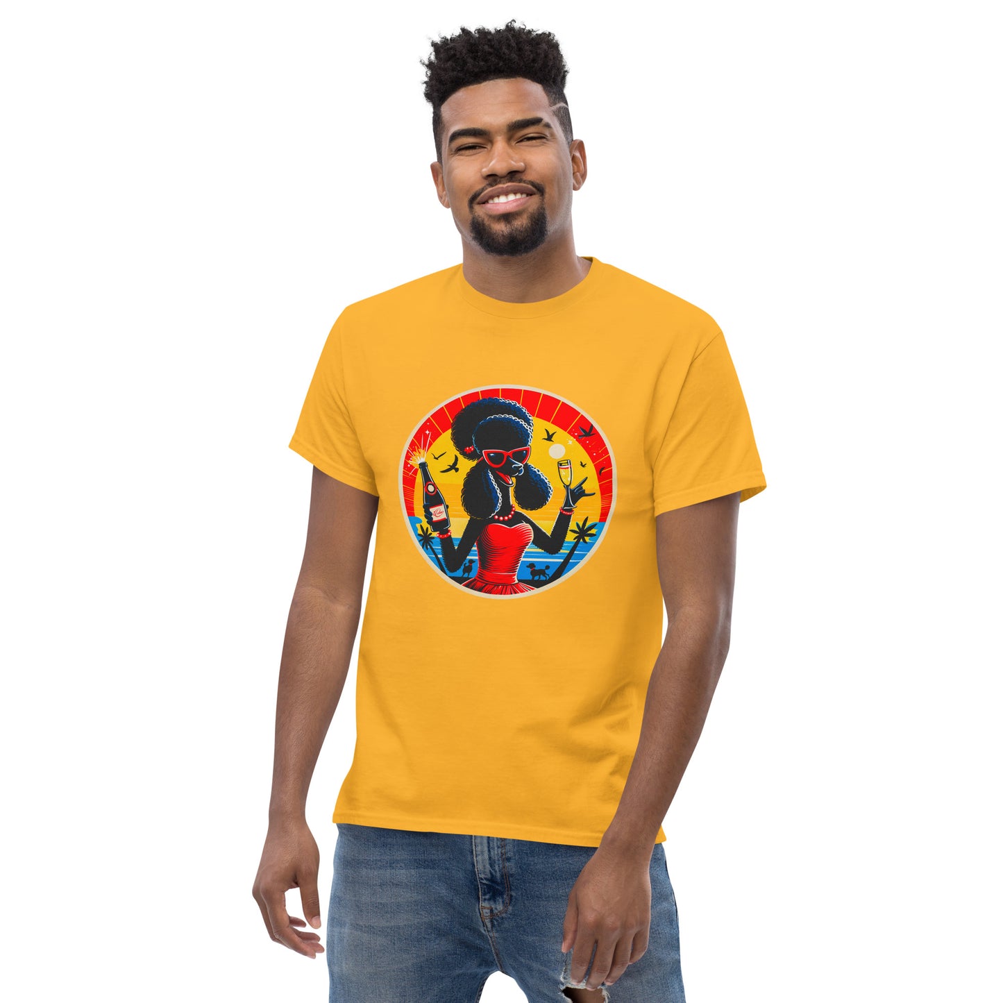 Klassisches Unisex T-"Dogs On Vacation"-Kollektion - Black Royal Poodle (female) #2 - Klassisches Unisex-T-Shirt - 13 verschiedene Farben