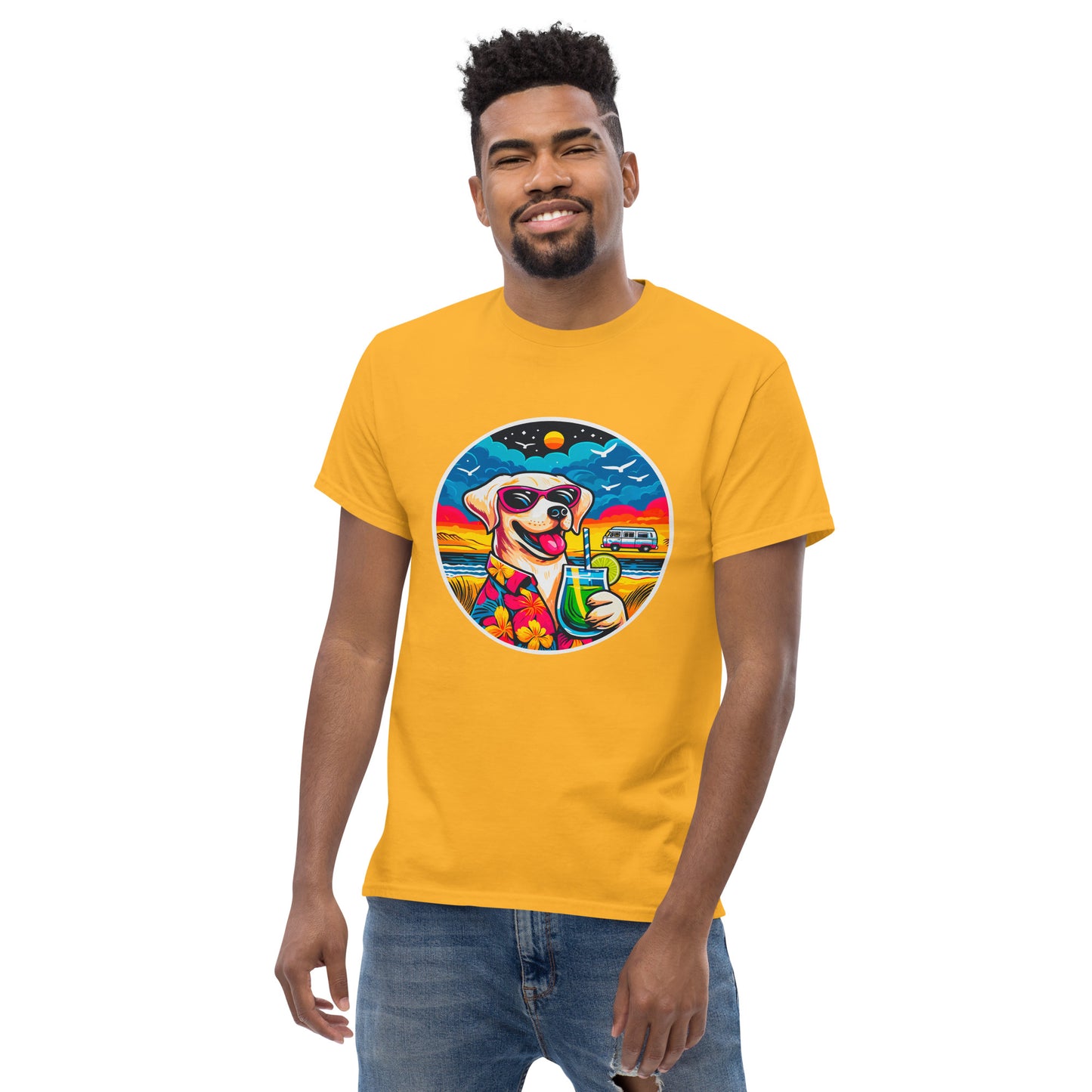 "Dogs On Vacation"-Kollektion - White Labbi - Klassisches Unisex-T-Shirt - 13 verschiedene Farben