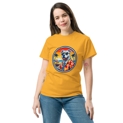 "Dogs On Vacation"-Kollektion - Staffordshire-Terrier #1 - Klassisches Unisex-T-Shirt - 13 verschiedene Farben
