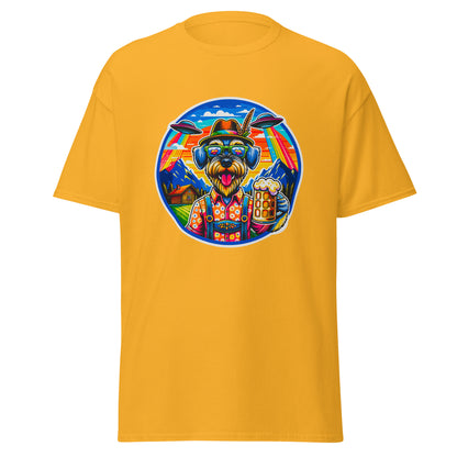 "Dogs On Vacation"-Kollektion - Riesenschnauzer in Bavaria (mit UFOs! =)) - Klassisches Unisex-T-Shirt - 13 verschiedene Farben