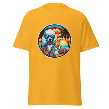 "Dogs On Vacation"-Kollektion - Weißer Großpudel - Klassisches Unisex-T-Shirt - 13 verschiedene Farben
