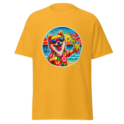 "Dogs On Vacation"-Kollektion - Pomeranian - Klassisches Unisex-T-Shirt - 13 verschiedene Farben