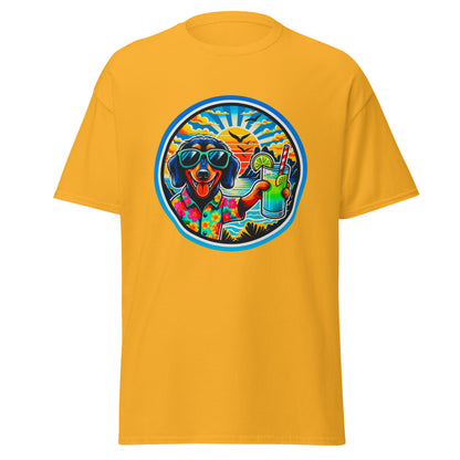 "Dogs On Vacation"-Kollektion - Wire-haired Dachshund - Klassisches Unisex-T-Shirt - 13 verschiedene Farben