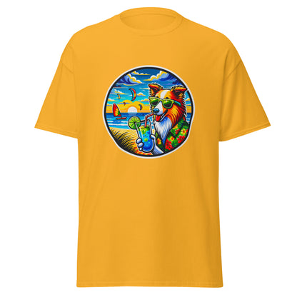 "Dogs On Vacation"-Kollektion - Australian Shepherd #4 (at Baltic Sea) - Klassisches Unisex-T-Shirt - 13 verschiedene Farben