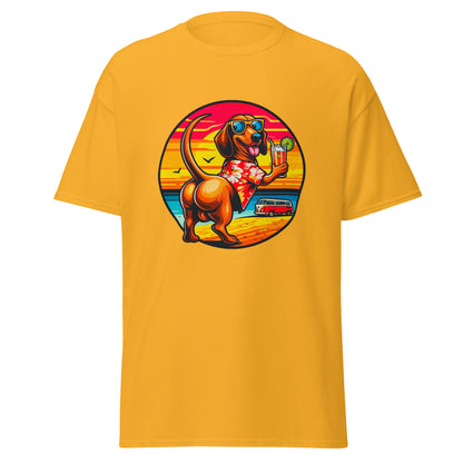 "Dogs On Vacation"-Kollektion - Muscle-Dachshund #2  - Klassisches Unisex-T-Shirt - 13 verschiedene Farben