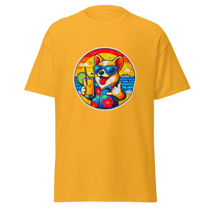 "Dogs On Vacation"-Kollektion - Corgi - Klassisches Unisex-T-Shirt - 13 verschiedene Farben