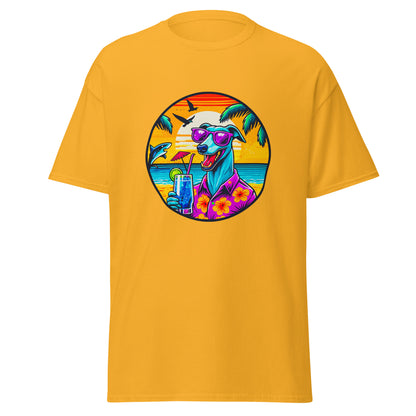 "Dogs On Vacation"-Kollektion - Greyhound - Klassisches Unisex-T-Shirt - 13 verschiedene Farben