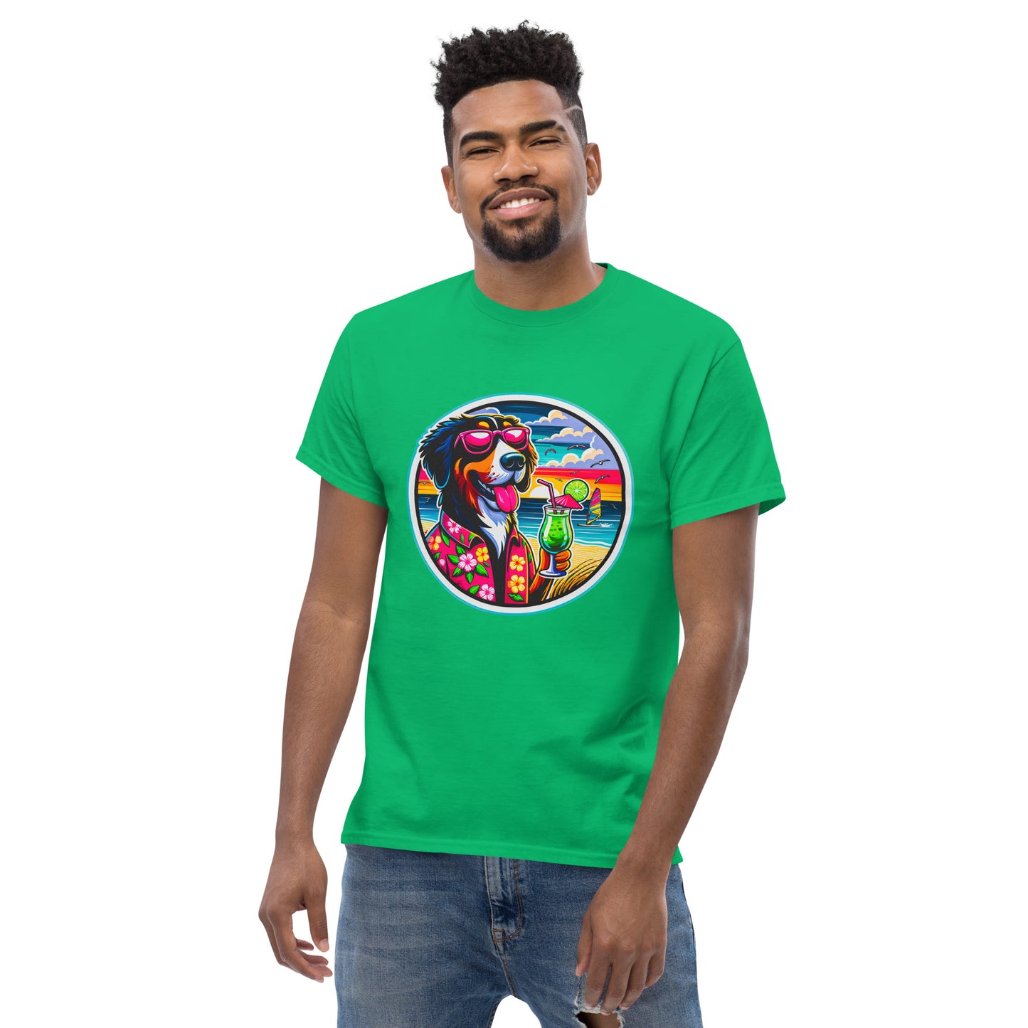 "Dogs On Vacation"-Kollektion - Swiss Mountain Dog #1 - Klassisches Unisex-T-Shirt - 13 verschiedene Farben