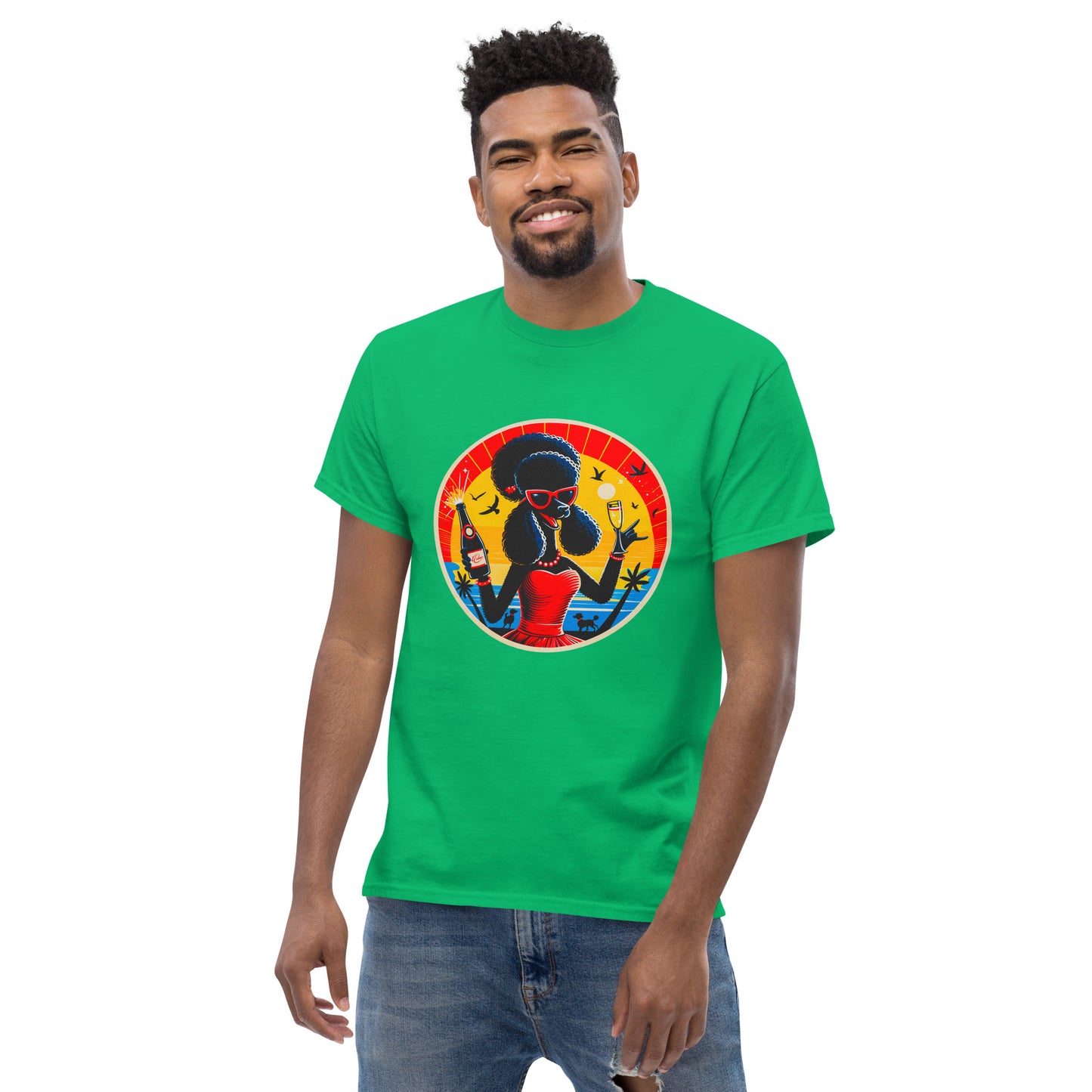 Klassisches Unisex T-"Dogs On Vacation"-Kollektion - Black Royal Poodle (female) #2 - Klassisches Unisex-T-Shirt - 13 verschiedene Farben