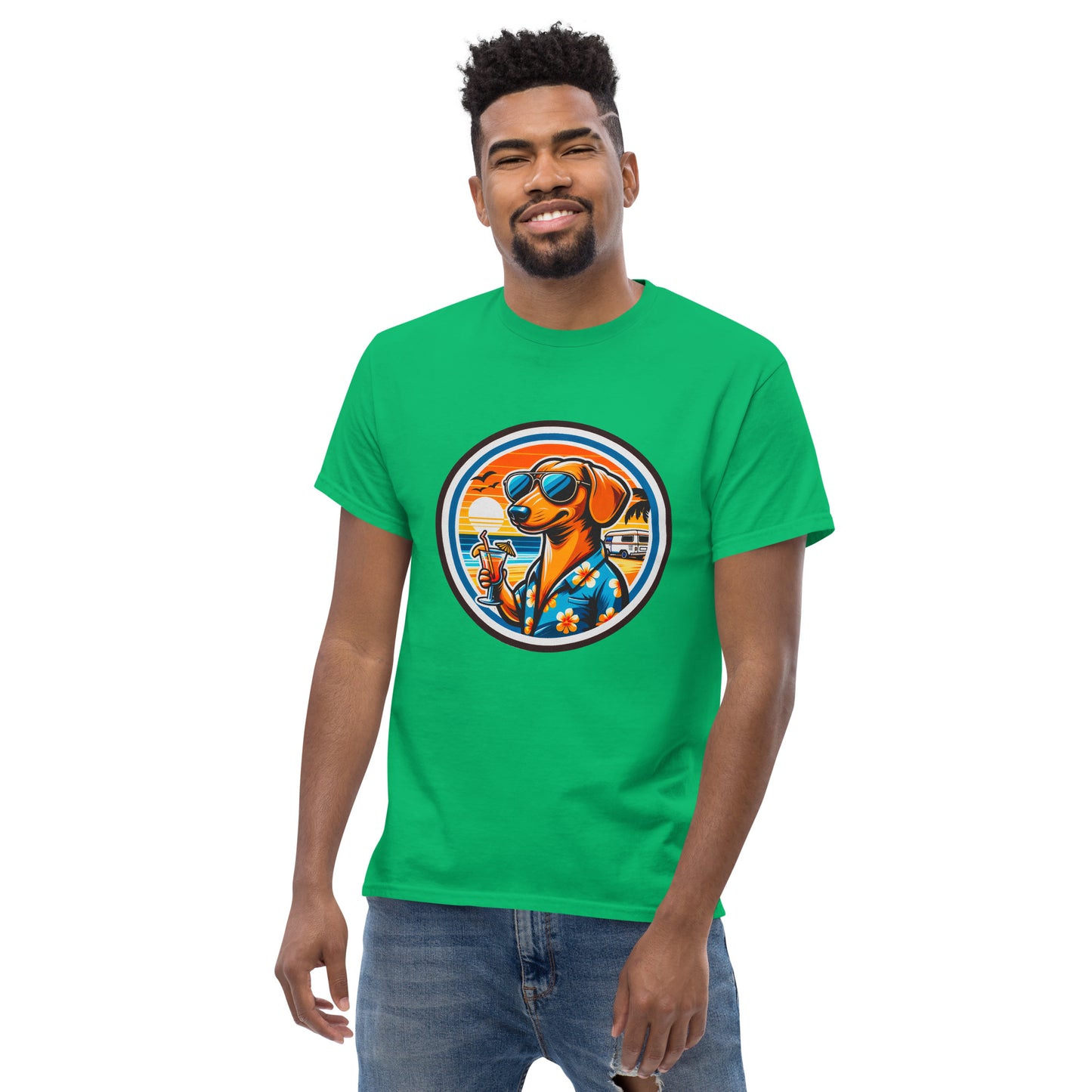 "Dogs On Vacation"-Kollektion - Cool Dachshund - Klassisches Unisex-T-Shirt - 13 verschiedene Farben