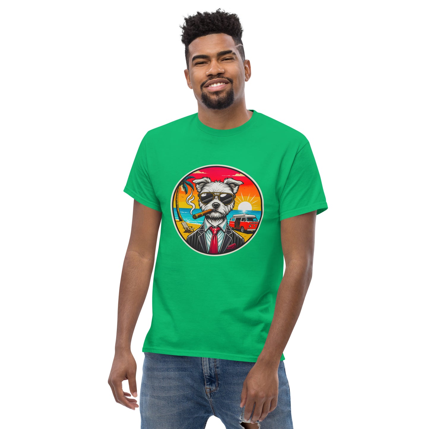 "Dogs On Vacation"-Kollektion - Malteser (Ivo) - Klassisches Unisex-T-Shirt - 13 verschiedene Farben