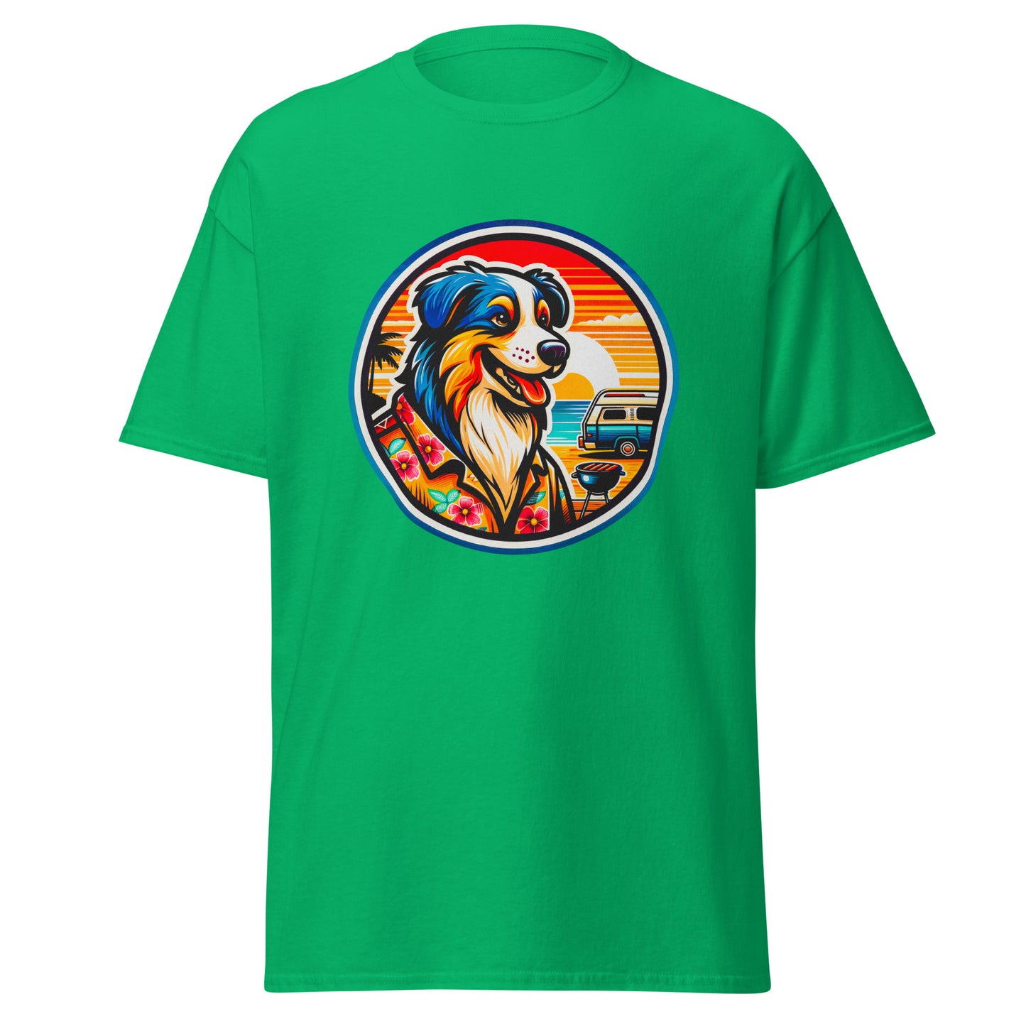 "Dogs On Vacation"-Kollektion - Australian Shepherd #5 (Tricolor) - Klassisches Unisex-T-Shirt - 13 verschiedene Farben