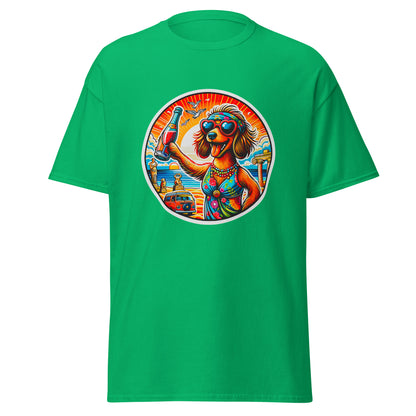 "Dogs On Vacation"-Kollektion - Dackel (female) - Klassisches Unisex-T-Shirt - 13 verschiedene Farben