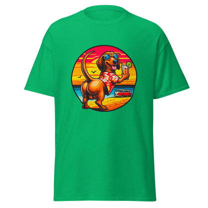 "Dogs On Vacation"-Kollektion - Muscle-Dachshund #2  - Klassisches Unisex-T-Shirt - 13 verschiedene Farben