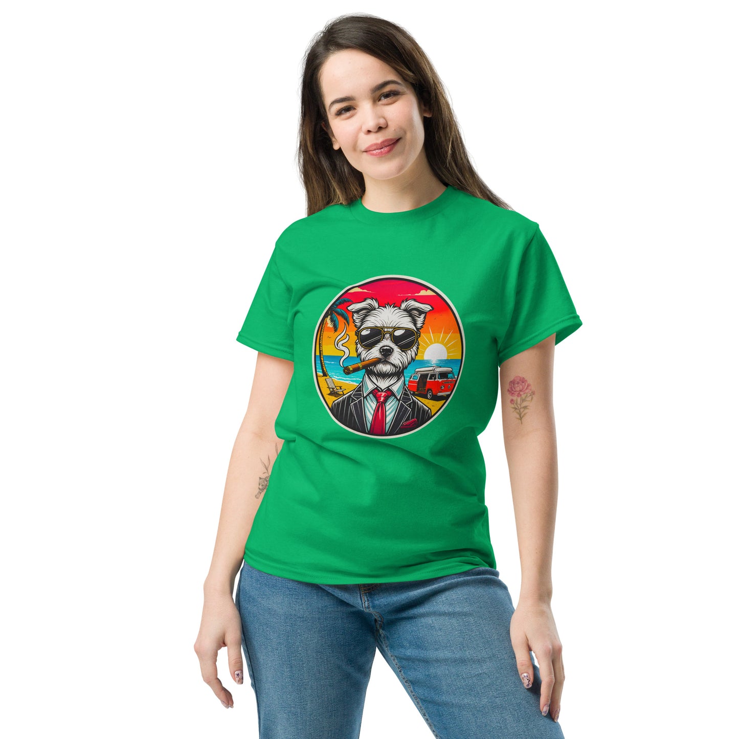 "Dogs On Vacation"-Kollektion - Malteser (Ivo) - Klassisches Unisex-T-Shirt - 13 verschiedene Farben
