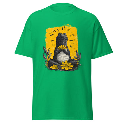 "YELLOW!" - Meditating Dino - Klassisches Unisex T-Shirt - in 4 Farben