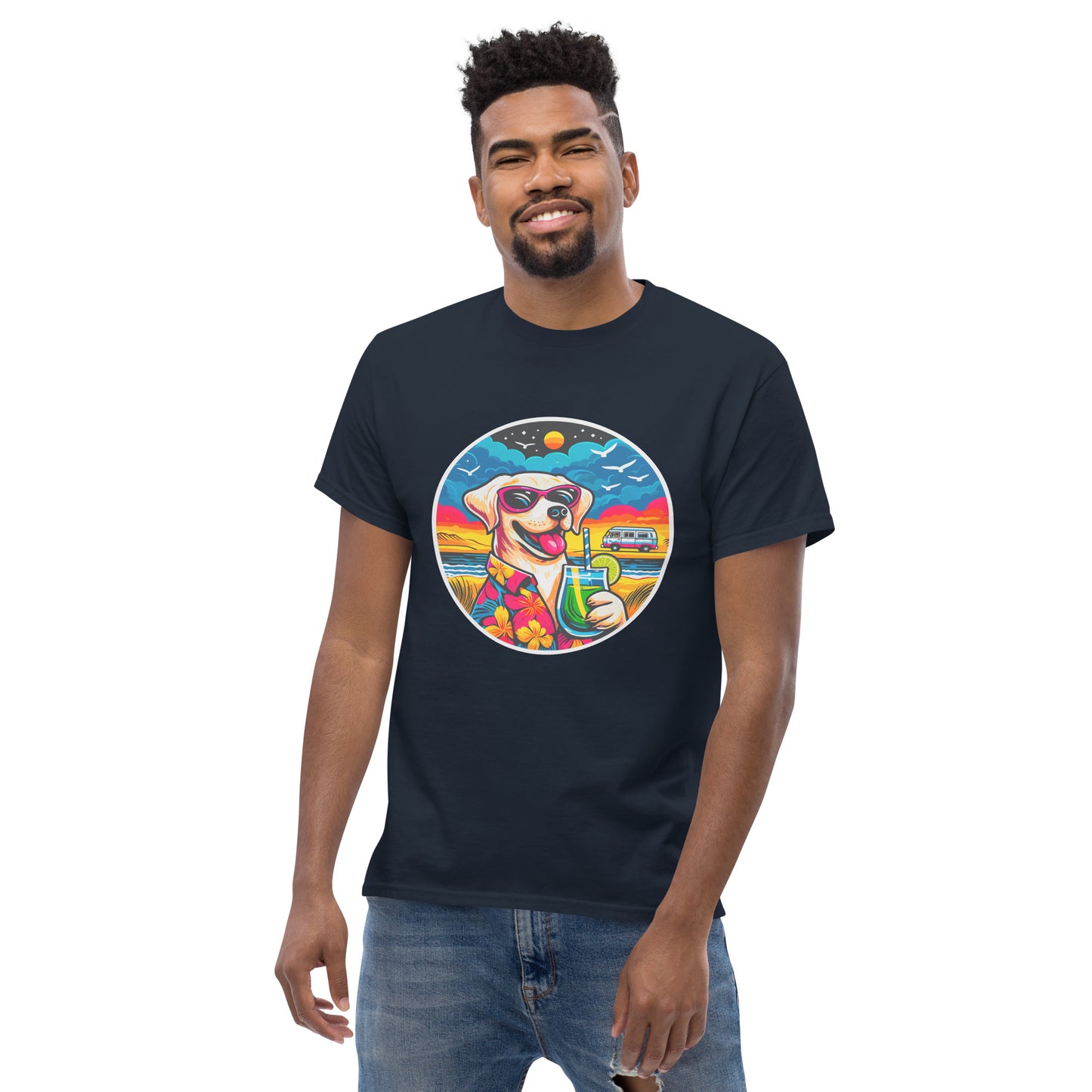 "Dogs On Vacation"-Kollektion - White Labbi - Klassisches Unisex-T-Shirt - 13 verschiedene Farben