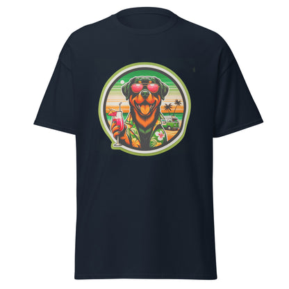 "Dogs On Vacation"-Kollektion - Rottweiler - Klassisches Unisex-T-Shirt - 13 verschiedene Farben
